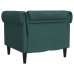 Sillón Chesterfield de tela verde oscuro