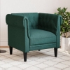 Sillón Chesterfield de tela verde oscuro