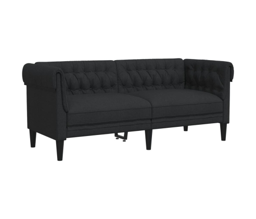 Sofá Chesterfield de 2 plazas tela negro