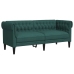 Sofá Chesterfield de 2 plazas tela verde oscuro