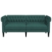 Sofá Chesterfield de 2 plazas tela verde oscuro