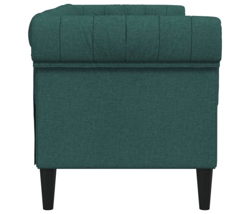 Sofá Chesterfield de 2 plazas tela verde oscuro