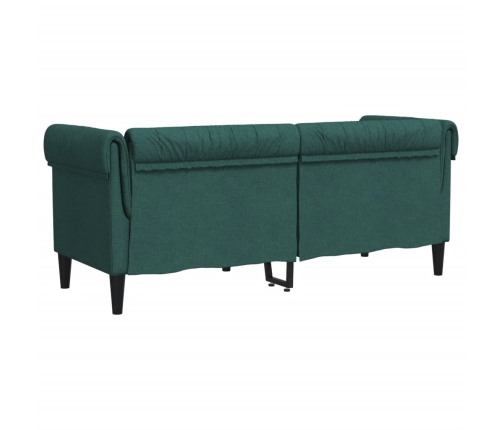 Sofá Chesterfield de 2 plazas tela verde oscuro