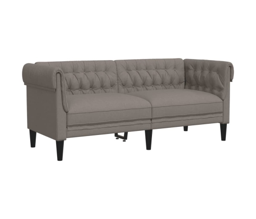 Sofá Chesterfield de 2 plazas tela gris taupe