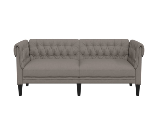 Sofá Chesterfield de 2 plazas tela gris taupe