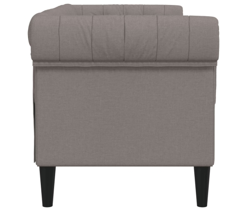 Sofá Chesterfield de 2 plazas tela gris taupe