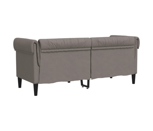 Sofá Chesterfield de 2 plazas tela gris taupe