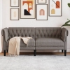 Sofá Chesterfield de 2 plazas tela gris taupe