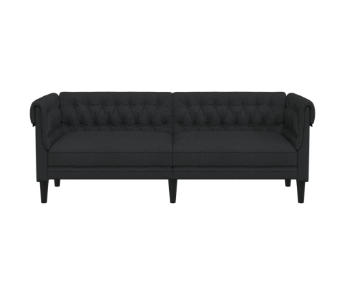 Sofá Chesterfield de 3 plazas tela negro