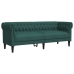 vidaXL Sofá Chesterfield de 3 plazas tela verde oscuro