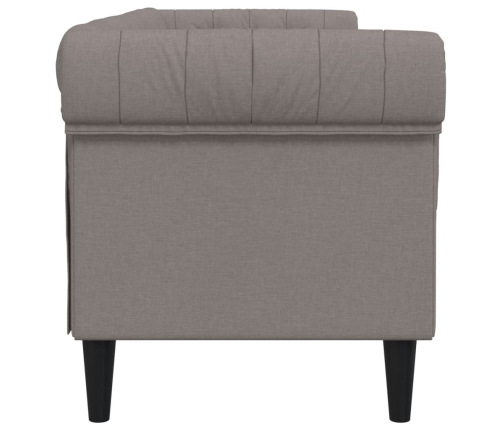 Sofá Chesterfield de 3 plazas tela gris taupe