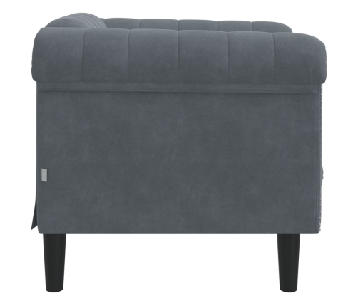 Sillón de terciopelo gris oscuro