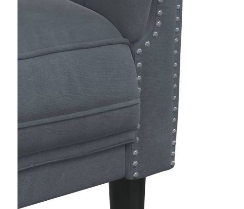 Sillón de terciopelo gris oscuro