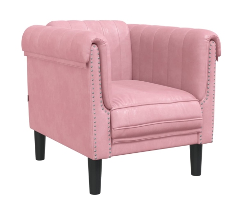 Sillón de terciopelo rosa