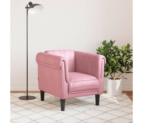 Sillón de terciopelo rosa