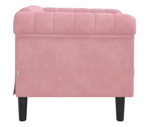 Sillón de terciopelo rosa