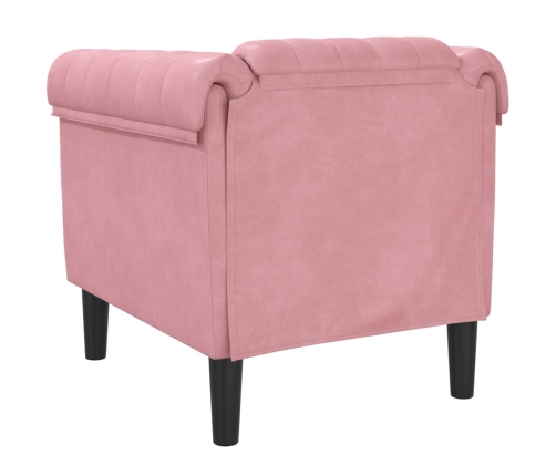 Sillón de terciopelo rosa