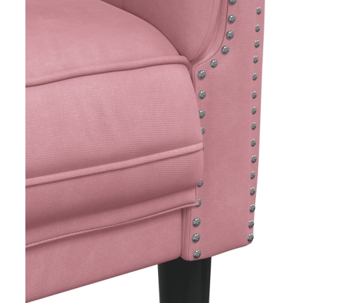 Sillón de terciopelo rosa