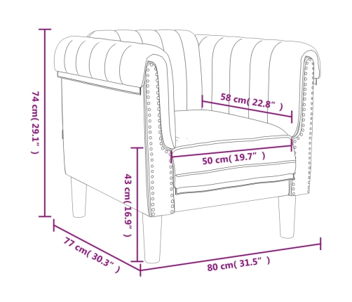 Sillón de terciopelo rosa