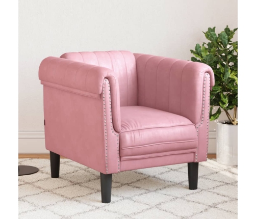 Sillón de terciopelo rosa