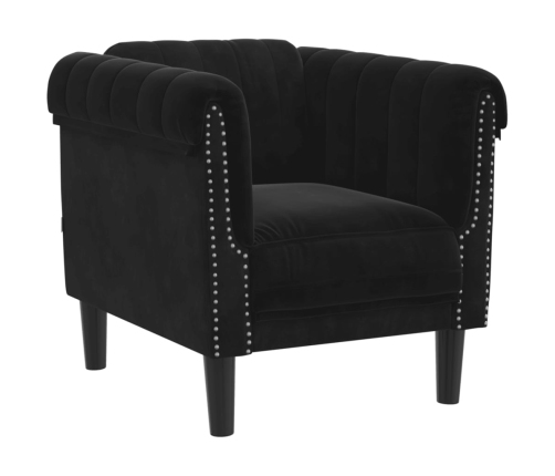 Sillón de terciopelo negro