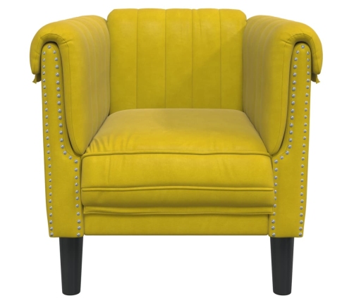 Sillón de terciopelo amarillo