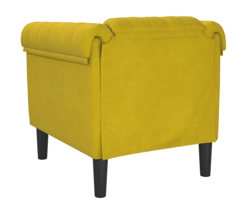 Sillón de terciopelo amarillo