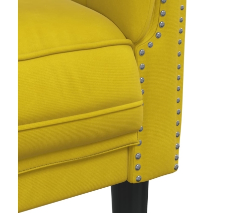 Sillón de terciopelo amarillo