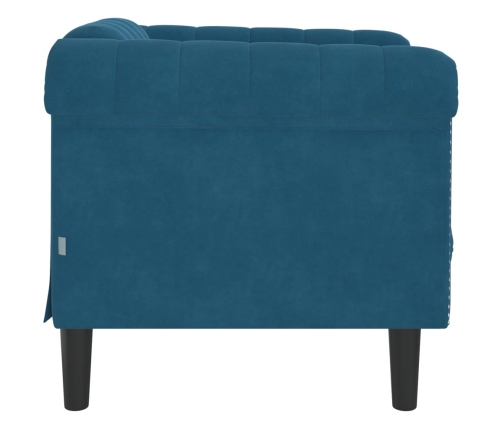 Sillón de terciopelo azul