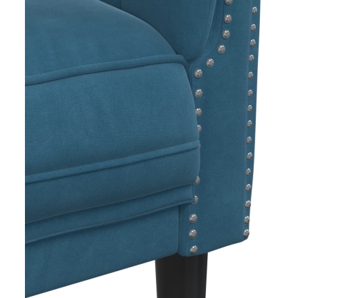 Sillón de terciopelo azul