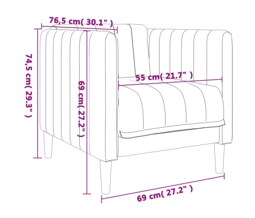 vidaXL Sillón de tela gris claro