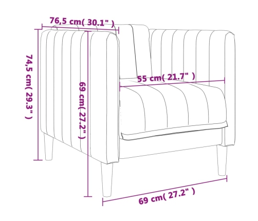 Sillón de tela gris oscuro