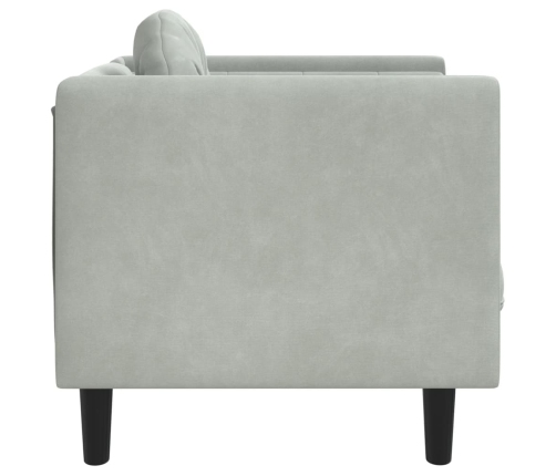 Sillón con cojín terciopelo gris claro