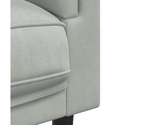 Sillón con cojín terciopelo gris claro