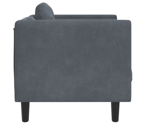 Sillón con cojín terciopelo gris oscuro