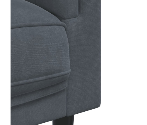 Sillón con cojín terciopelo gris oscuro