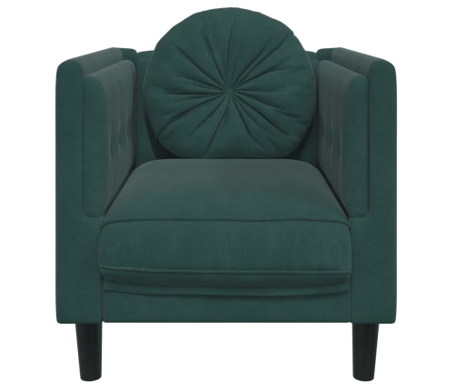 Sillón con cojín terciopelo verde oscuro