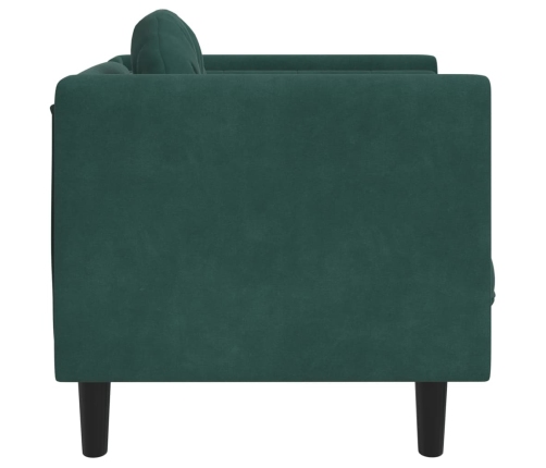 Sillón con cojín terciopelo verde oscuro