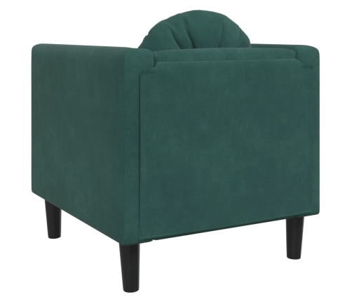 Sillón con cojín terciopelo verde oscuro