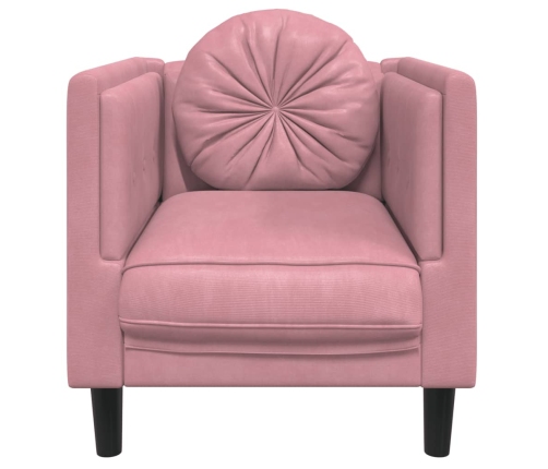 Sillón con cojín terciopelo rosa