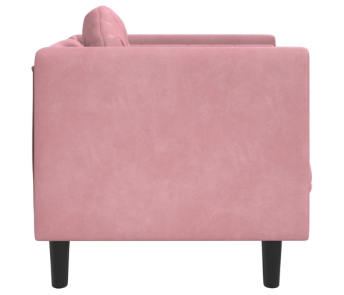 Sillón con cojín terciopelo rosa