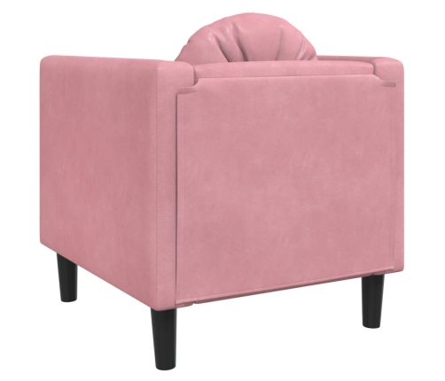 Sillón con cojín terciopelo rosa