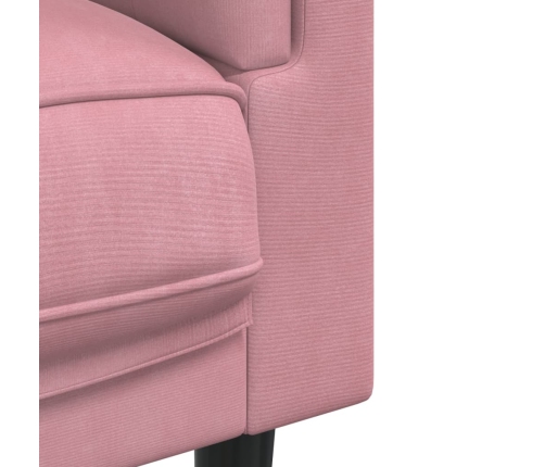 Sillón con cojín terciopelo rosa