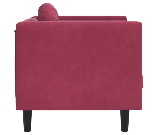 vidaXL Sillón con cojín terciopelo rojo tinto