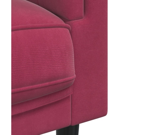 vidaXL Sillón con cojín terciopelo rojo tinto