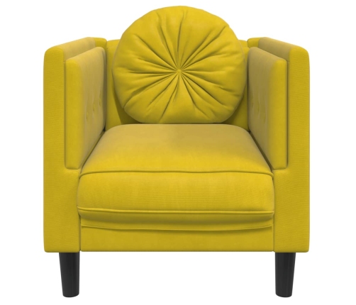 Sillón con cojín terciopelo amarillo