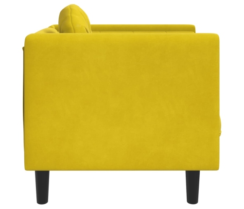 Sillón con cojín terciopelo amarillo