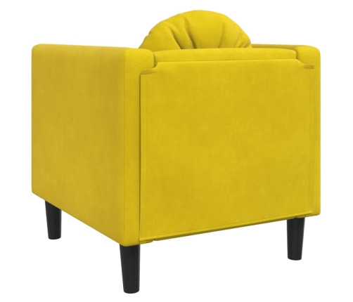 Sillón con cojín terciopelo amarillo