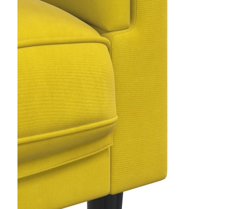 Sillón con cojín terciopelo amarillo