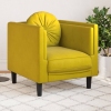 Sillón con cojín terciopelo amarillo